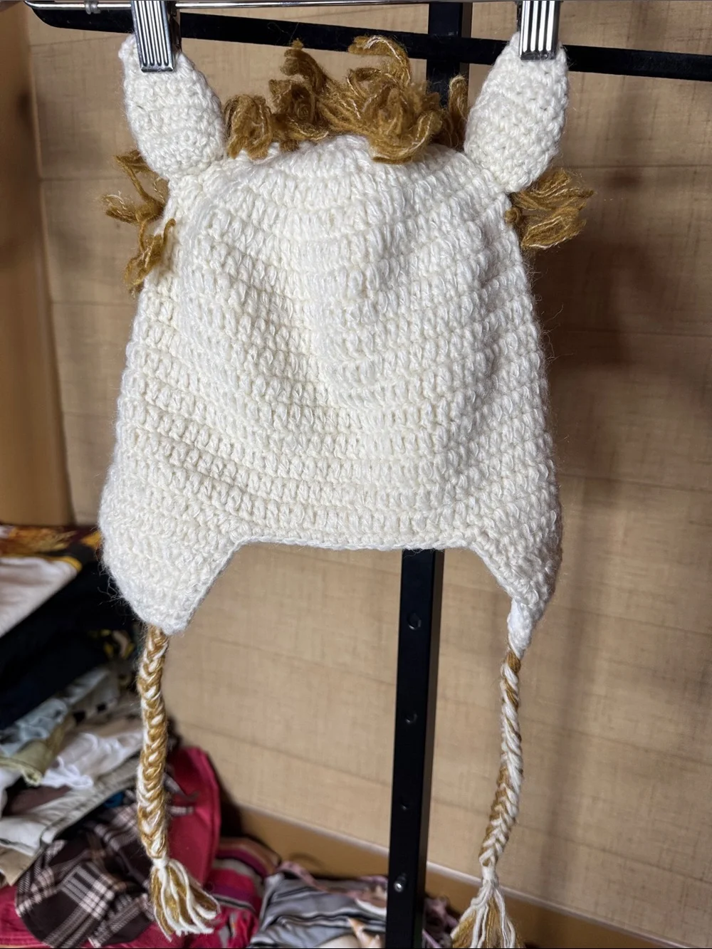 NWT The Collection Royal Crochet Llama Earflap Wool Blend Hat